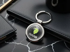 Saab Anello Chiave Carino Metallo Lucido Lega Elegante